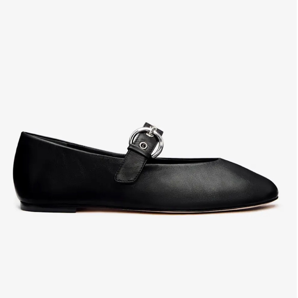 REFORMATION Bethany Ballet Flat - Size 7.5 Core - Black - Picture 2 of 7